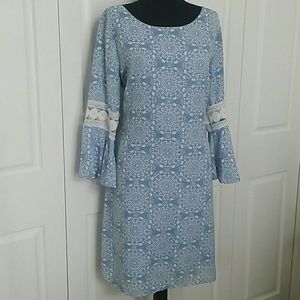 Boho style blue dress